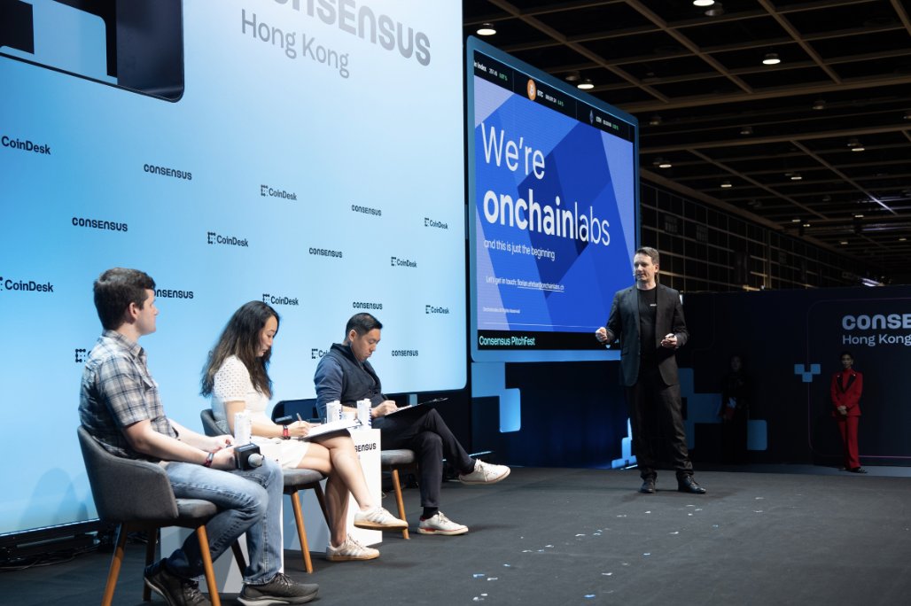 On stage at Consensus, Hong Kong