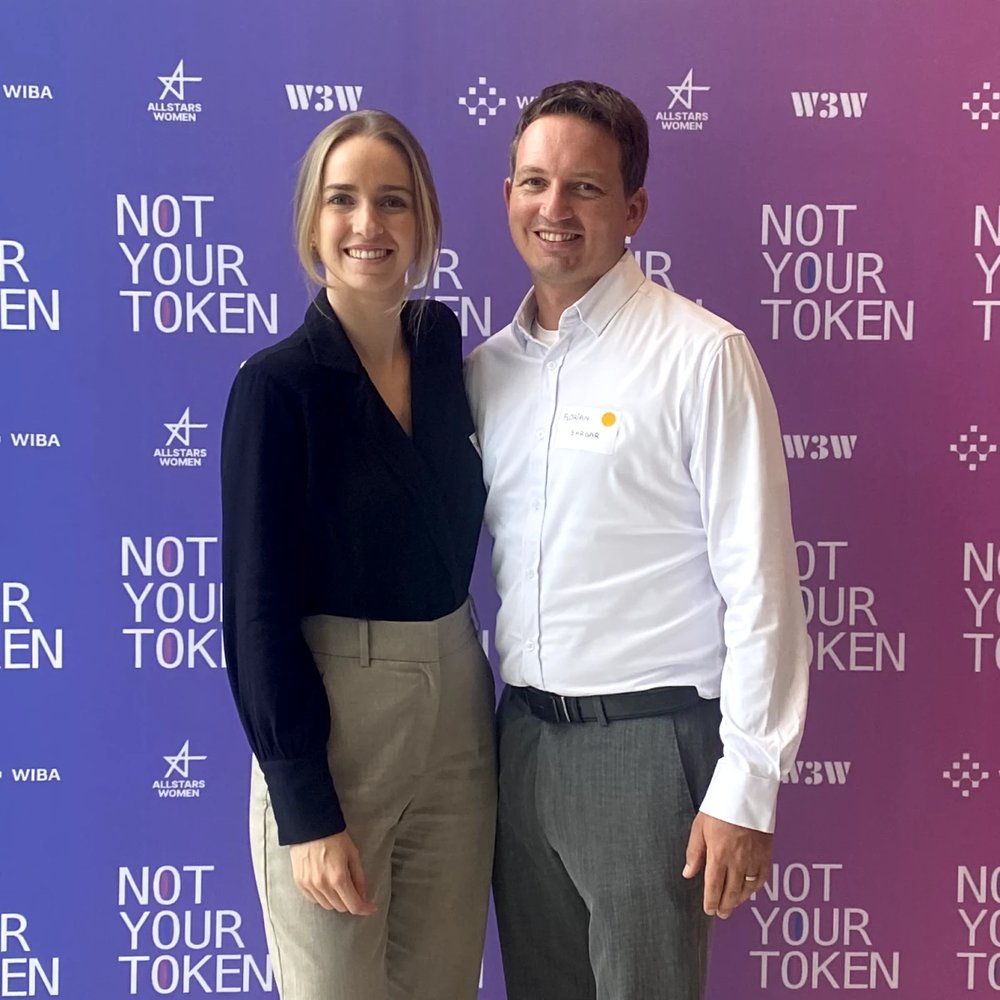The OnchainLabs team at a Women in Blockchain event