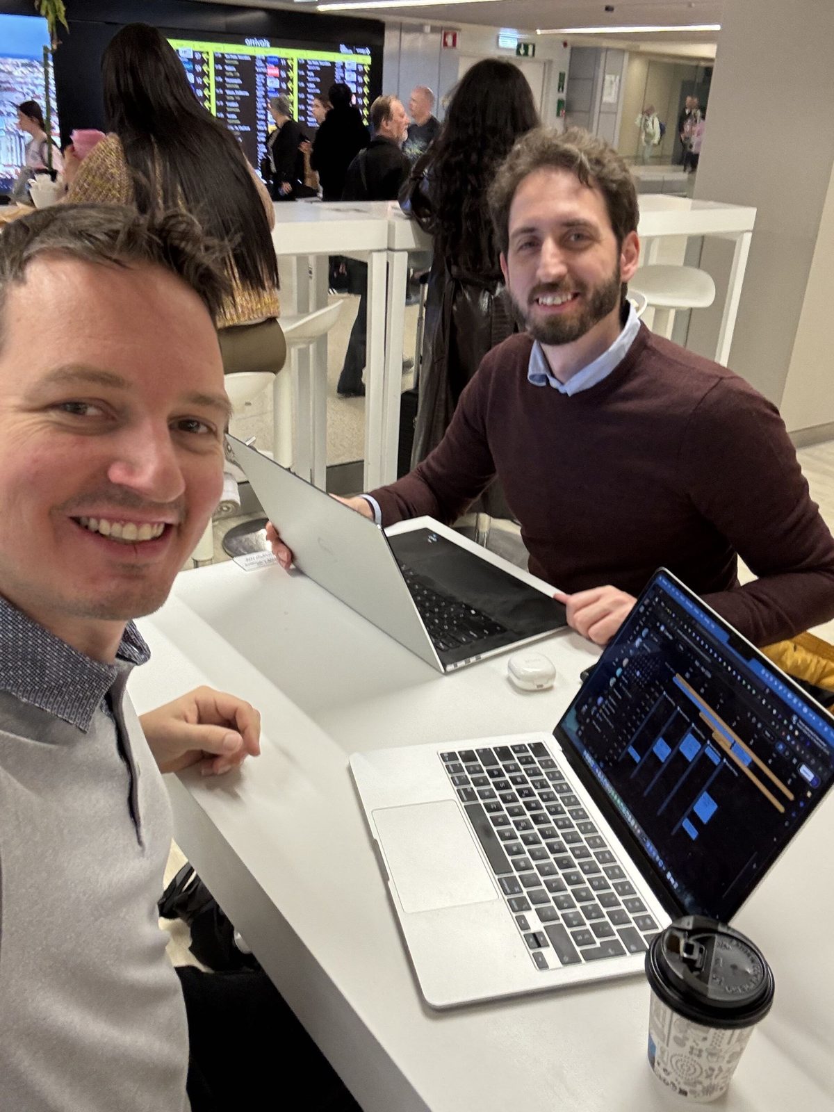 Working session between flights